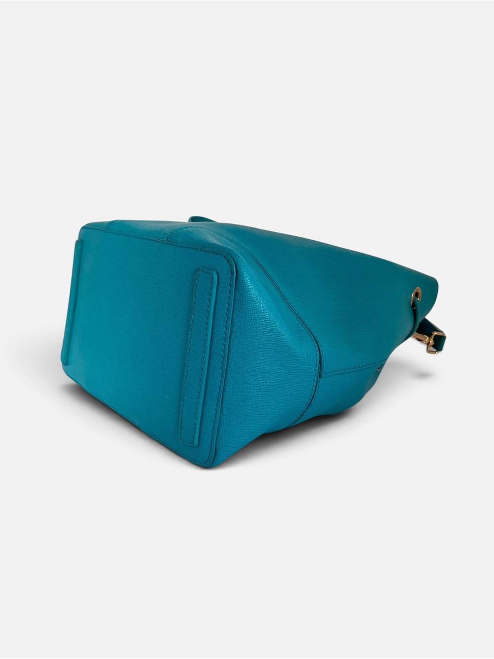 Furla Turquoise Leather Drawstring Shoulder Bag - Picture 7 of 8
